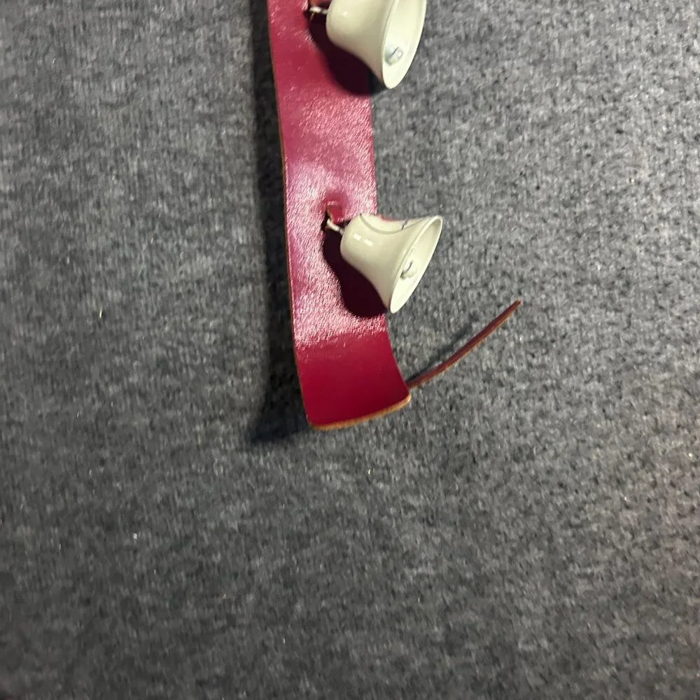 VTG Christmas Holiday‎ Bell Leather Strap Door Hanger Cardinals Belvin Bros USA